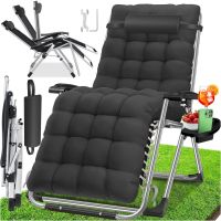 KESSER Gartenstuhl Sonnenliege schwarz