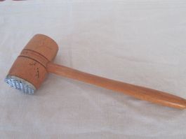 Fleischklopfer / Plätzli Hammer Holz und Metall Vintage! ...