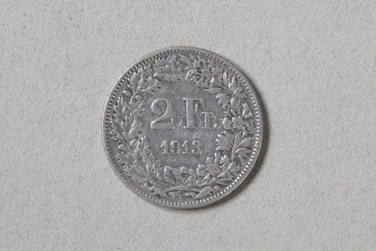 Alle Münzen: 2 Franken silber 1913 – Gebraucht aus Wil SG von Ikw