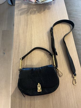 Coccinelle Black Leather Crossbody Bag - Stylish & Chic! (57