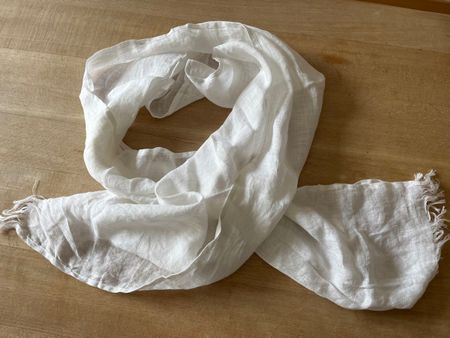 Wunderschönes weisses leinenHalstuch 42/190 cm