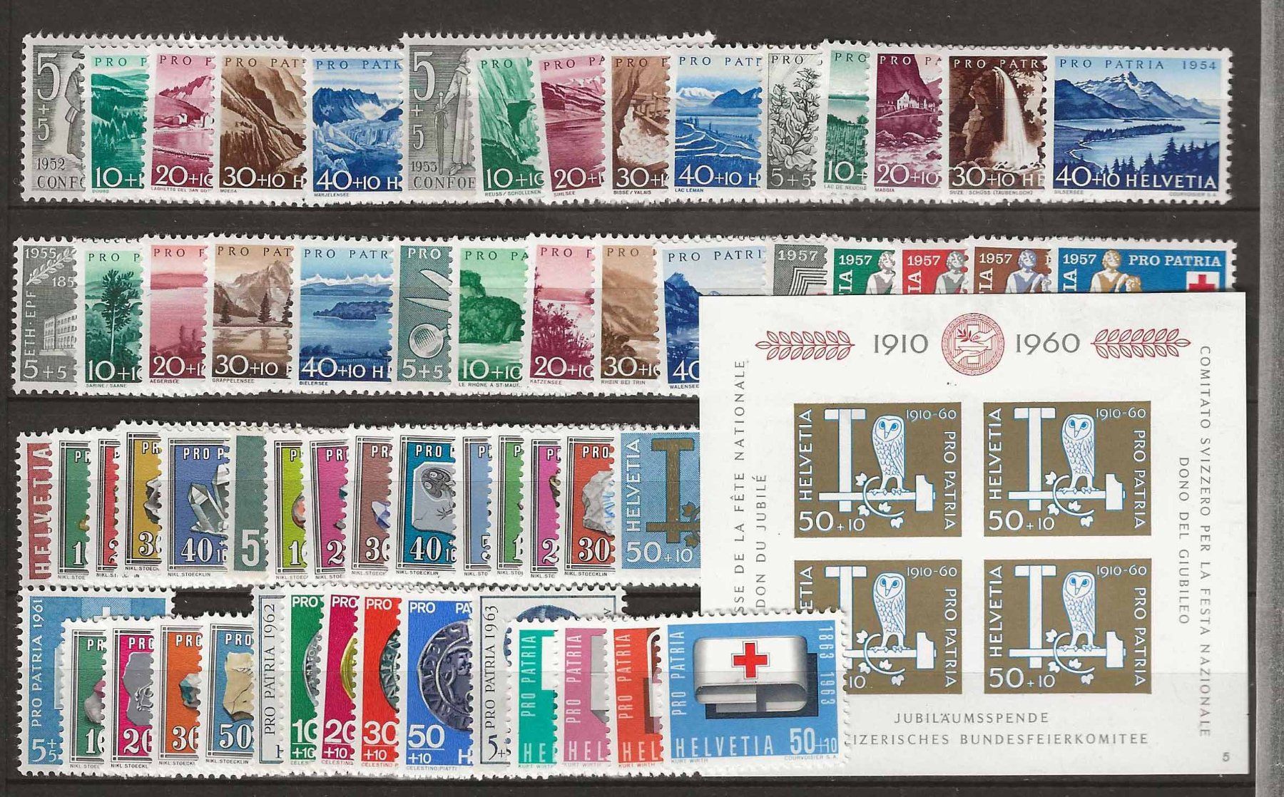 Tutti i francobolli: PP138 - Pro Patria 1938-1963 ** – Usato da Trélex venduto da Phil_Albert 1