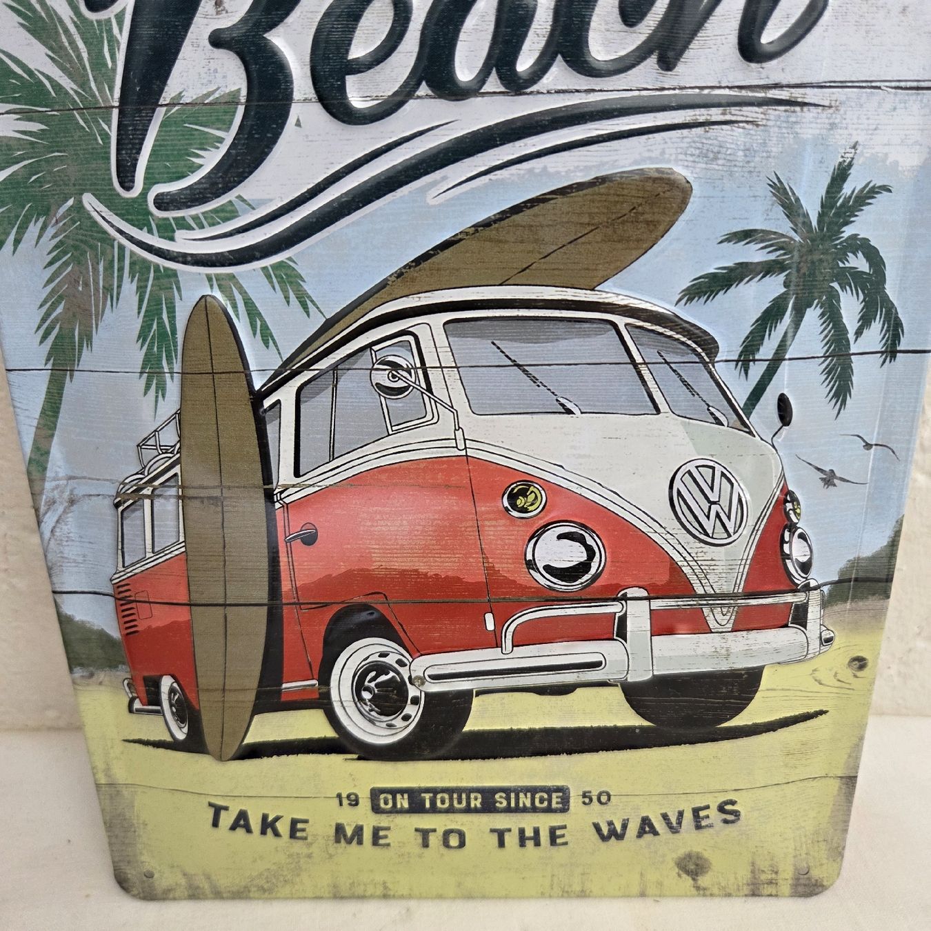 Volkswagen Insegne: Blechschild VW Bus Beach Vibes  – Usato da Stans venduto da Ducati16 1