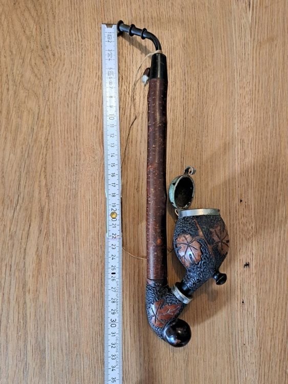 Knight VP122 Churchwarden Tabakpfeife – Ca. 21cm, Aus Holz, Mit Stahlfilter, Inkl. Beutel & Ständer
