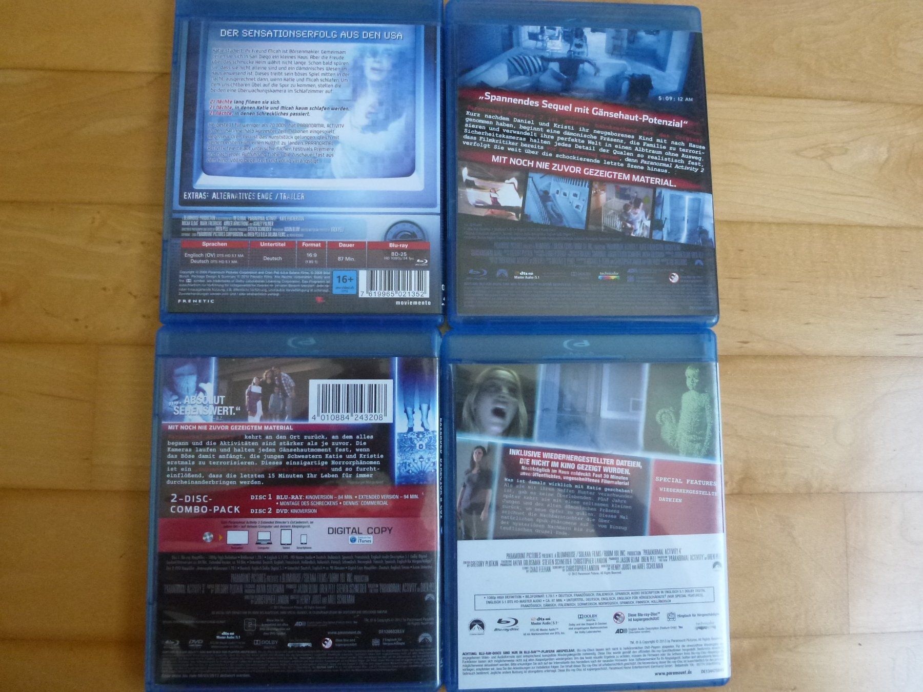 Tous les DVDs: Paranormal Activity 1-4 (4-Blu-Rays) – Neuf (Voir description) à Bern par Frebo 1