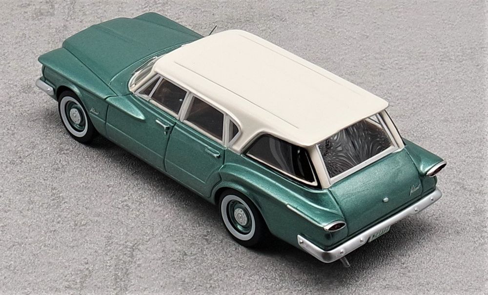 PLYMOUTH VALIANT: A 1:43 scale 1960 Plymouth Valiant station wagon, finished in a blue green