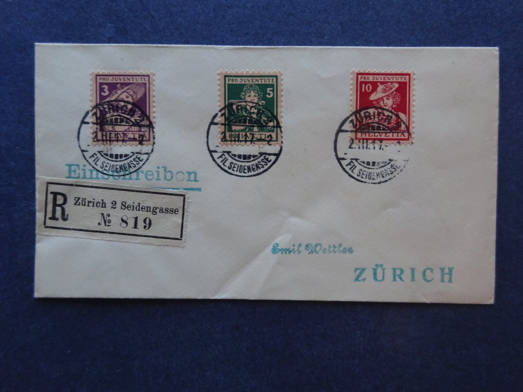 Tutti i francobolli: 1916 Pro Juventute Satzbrief – Usato da Appenzell-Steinegg venduto da adi1975