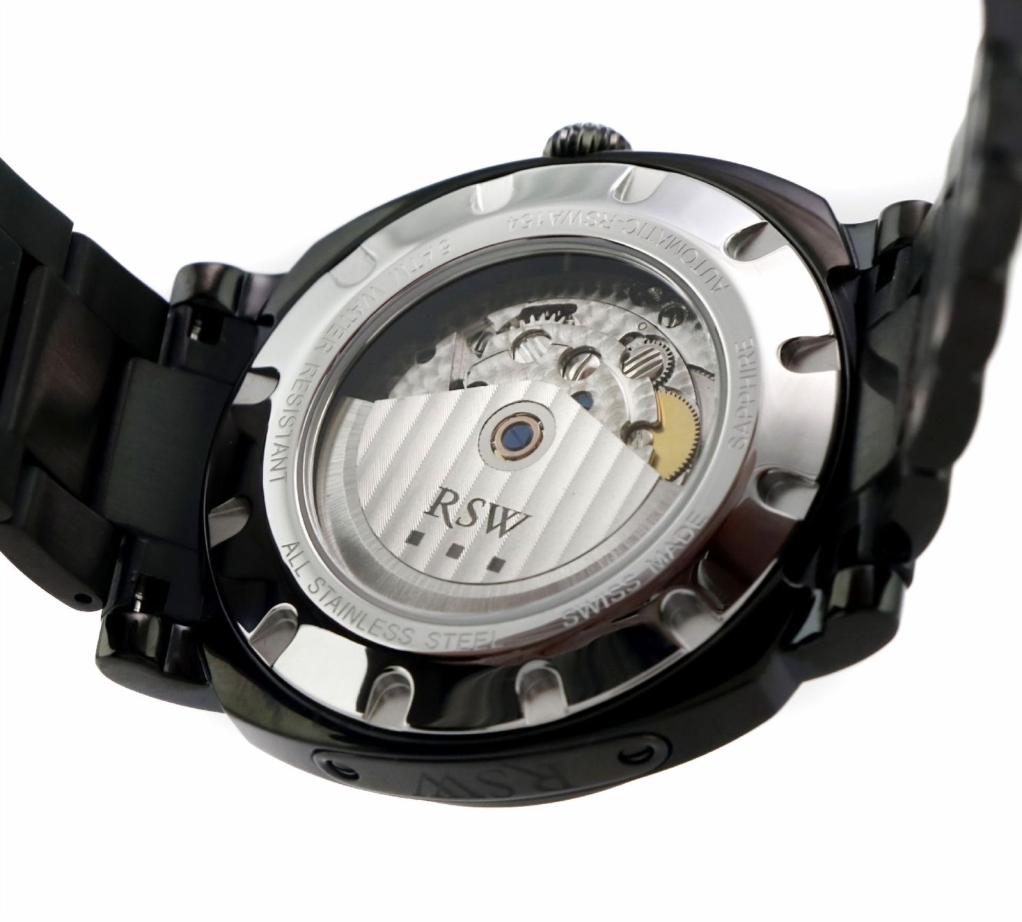Montre Homme RSW Romeo Automatic - Fabriquée En Suisse - Boîtier Noir PVD 42mm - Mouvement Automatique - Neuve Avec étiquettes