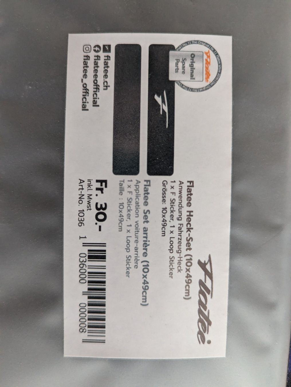 Wandhalterungen: Flatee Heck-Set(10x49cm) – Neu und originalverpackt aus Balgach von Michael.w13 1