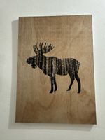 Quadro decorativo alce e foresta- Perfetto per chalet!