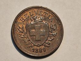 ==> 1Rp 1889 fast unz, Fehlprägung: Starker Stempelriss <==