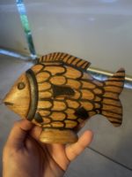 Handcrafted Wooden Fish Decoration - Unique Nautical Charm