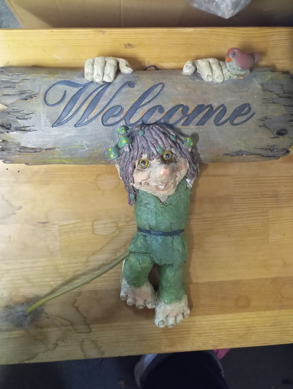 Tutte le decorazioni: Willkommensschild Troll mit Vögelchen – Nuovo (secondo la descrizione) da Winterthur venduto da pjuma01