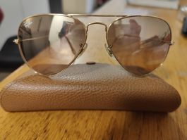 Sonnenbrille Ray-BanAviatorRB3025 L Metall gold,Top Zustand