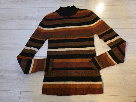 Pullover FB Sister gestreift braun schwarz Grösse L