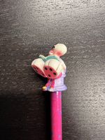 Vintage Diddl Sammelfigur, Diddl auf Toilette mit Buch