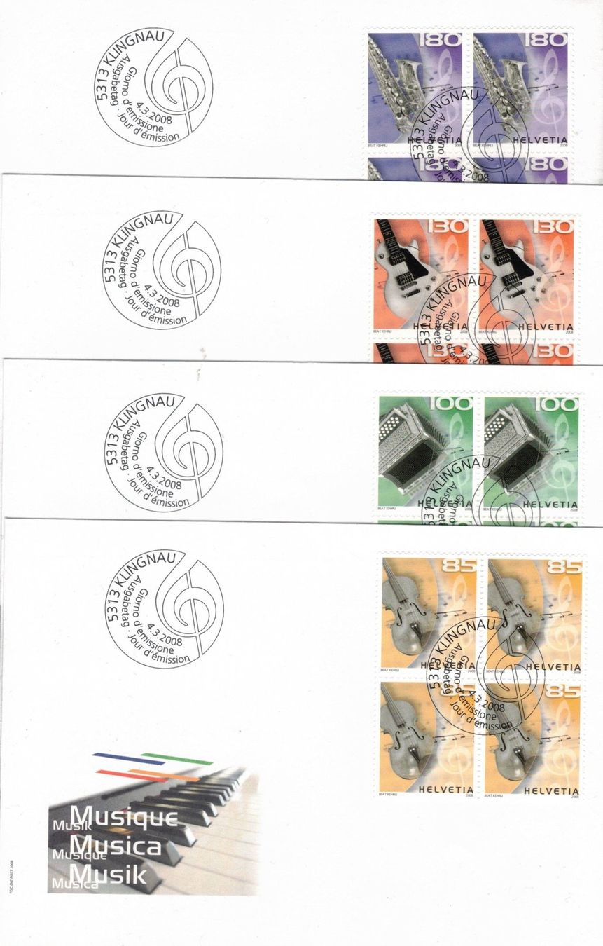 Tous les timbres: 2008  FDC  4er Musik aus ABO – Neuf (Voir description) à Rheinau par loxis