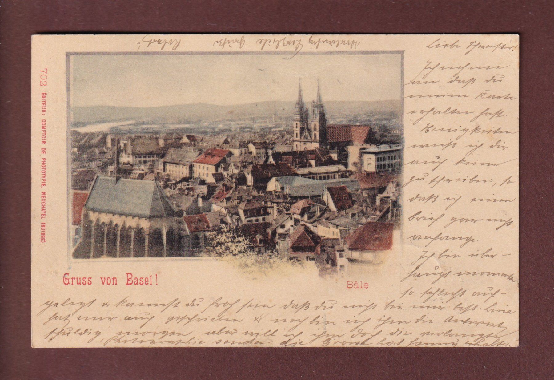 Cartoline postali: Gruss von BASEL - 1900 UPU CPN – Usato da Pully venduto da nicecards