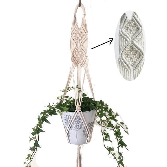 Supporti a parete: Porte-pot en macramé fait à la main – Nuovo e nell'imballaggio originale da Gurmels venduto da shopathome