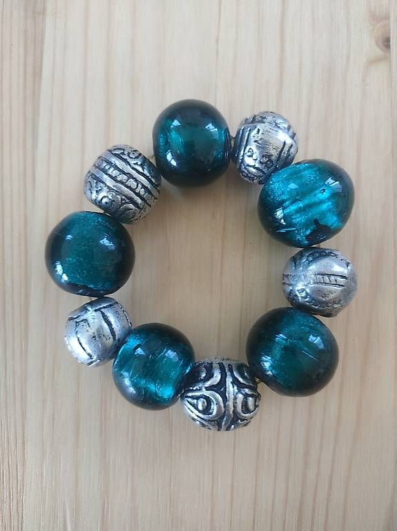 Bracciali & Braccialetti: Armband mit Glasperlen und Metallmurmeln – Usato da Winterthur venduto da jellybean07 2