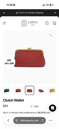 Laflore Clutch ,Rot - Neu