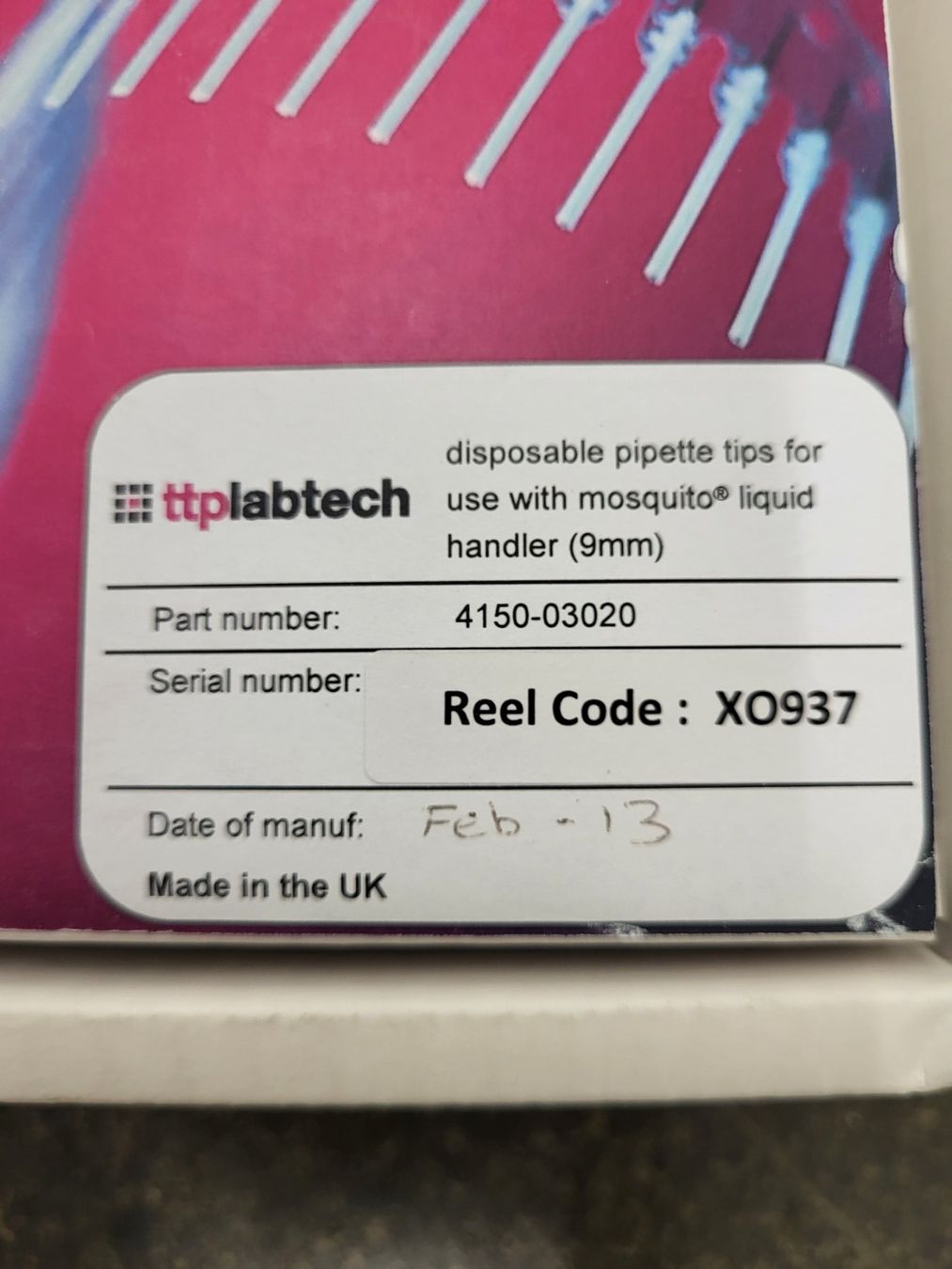 Elektronikbauteile: TTP/SPT Labtech mosquito Tips 9mm 4150-03020 Spule – Neu und originalverpackt aus Basel von LabLoop_Supply 1