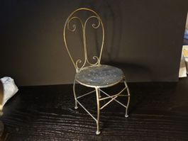 Kleiner Stuhl / Puppenstuhl / Blech Stuhl, Vintage