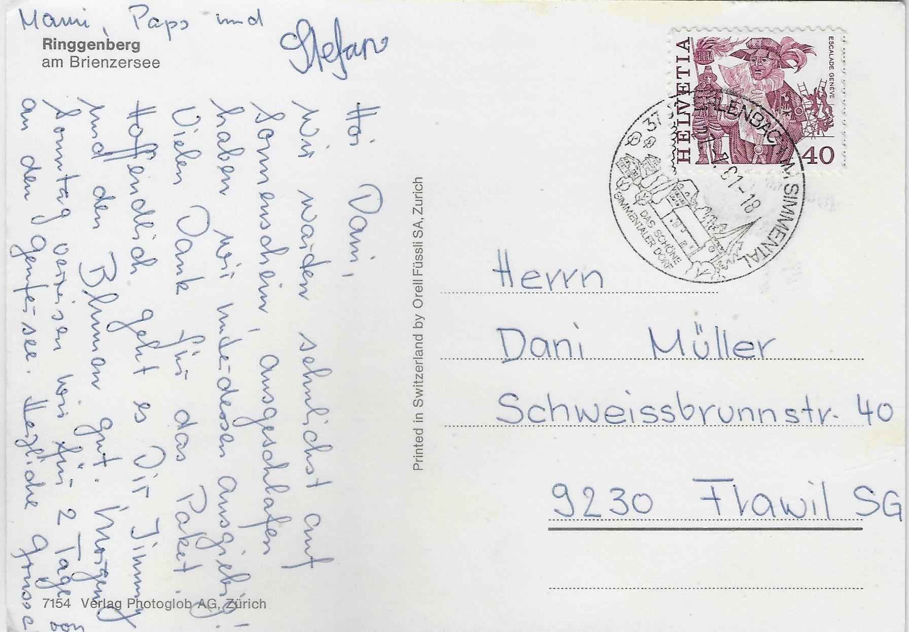 Cartoline postali: Ringgenberg am Brienzersee - Schiff – Antico da Ettingen venduto da Kartenplanet 1