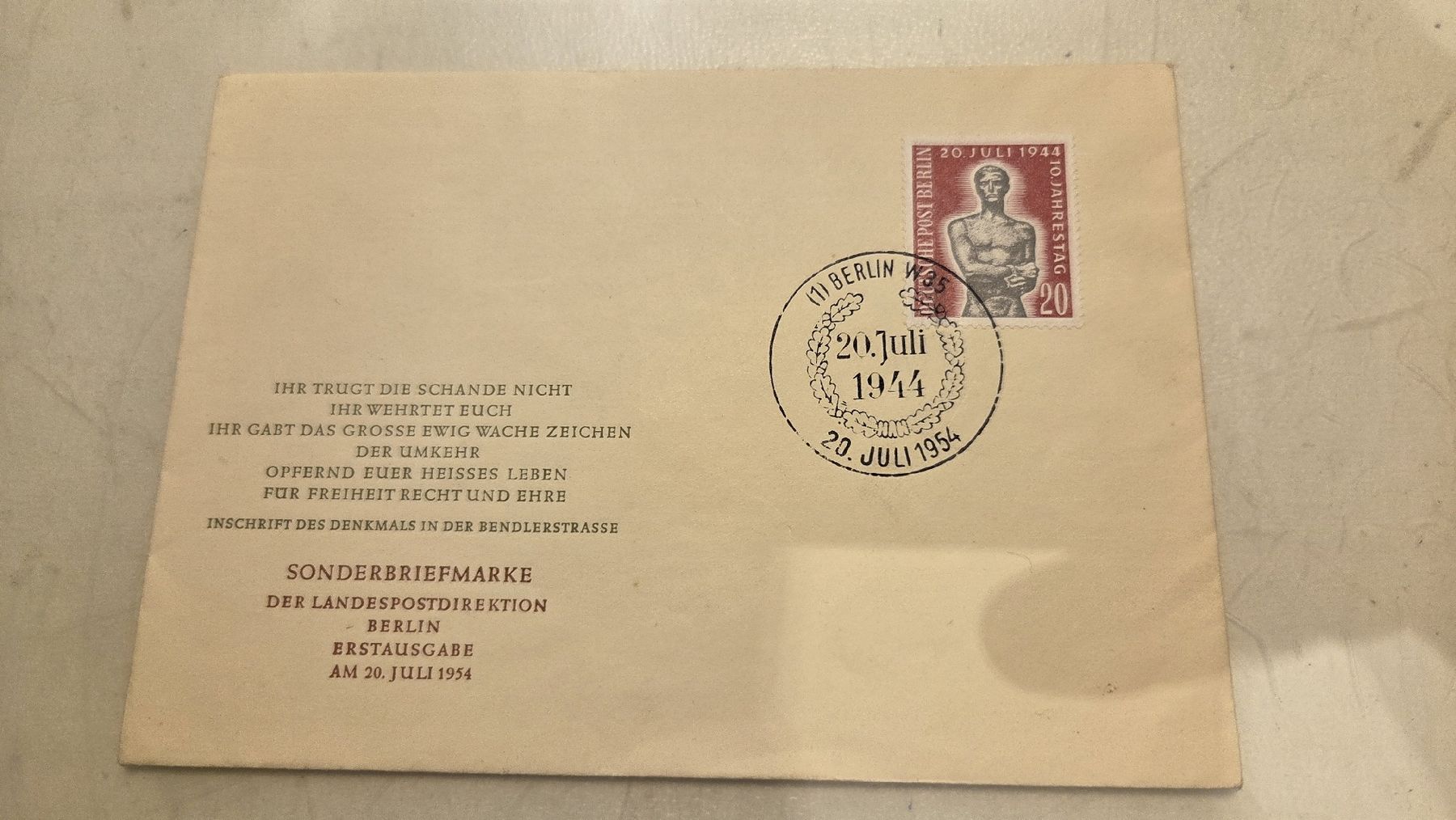 Tous les timbres: 1954 FDC Berlin  – D'occasion à Arni AG par Moth68