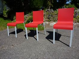 3 Stühle Stapelstühle Van Severen .03 stapelbar Vitra Tisch
