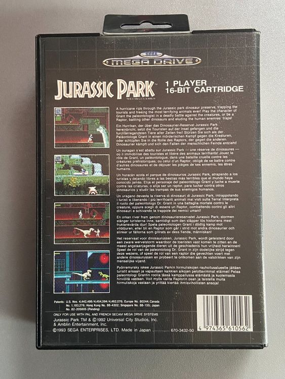 Trader Games - JURASSIC PARK SEGA MEGADRIVE  MD  PAL-EURO  COMPLETE Good Condition 4974365610562