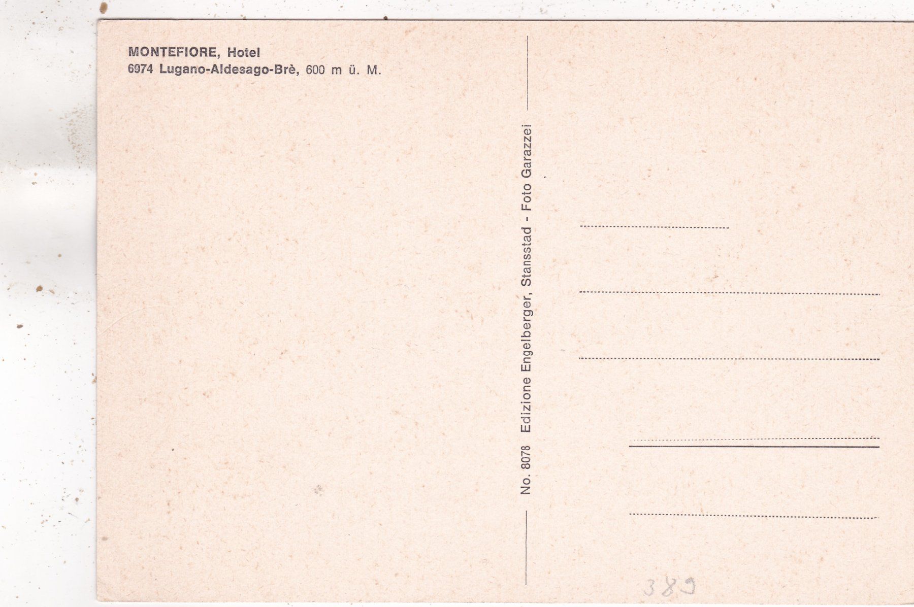 Cartoline postali: Montefiore Hotel Lugano Aldesago Brè – Usato da Herisau venduto da Lisegrat2008 1