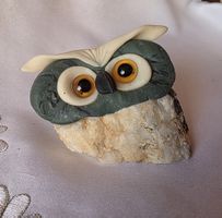 Eule Figur Naturstein Handgemacht und einzigartig 