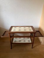 Desserte vintage bois et céramique avec roulettes