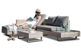 Rattan Lounge mit Liege