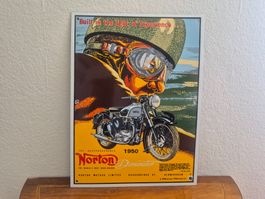 Emailschild Norton Motorrad Service Garage Emaille Schild