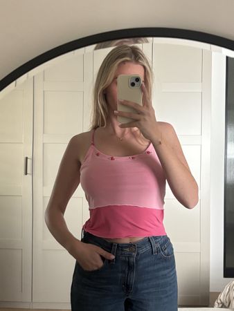 Top pink mit Rosen