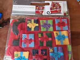 NEU Adventskalender Schlitten Filz neu