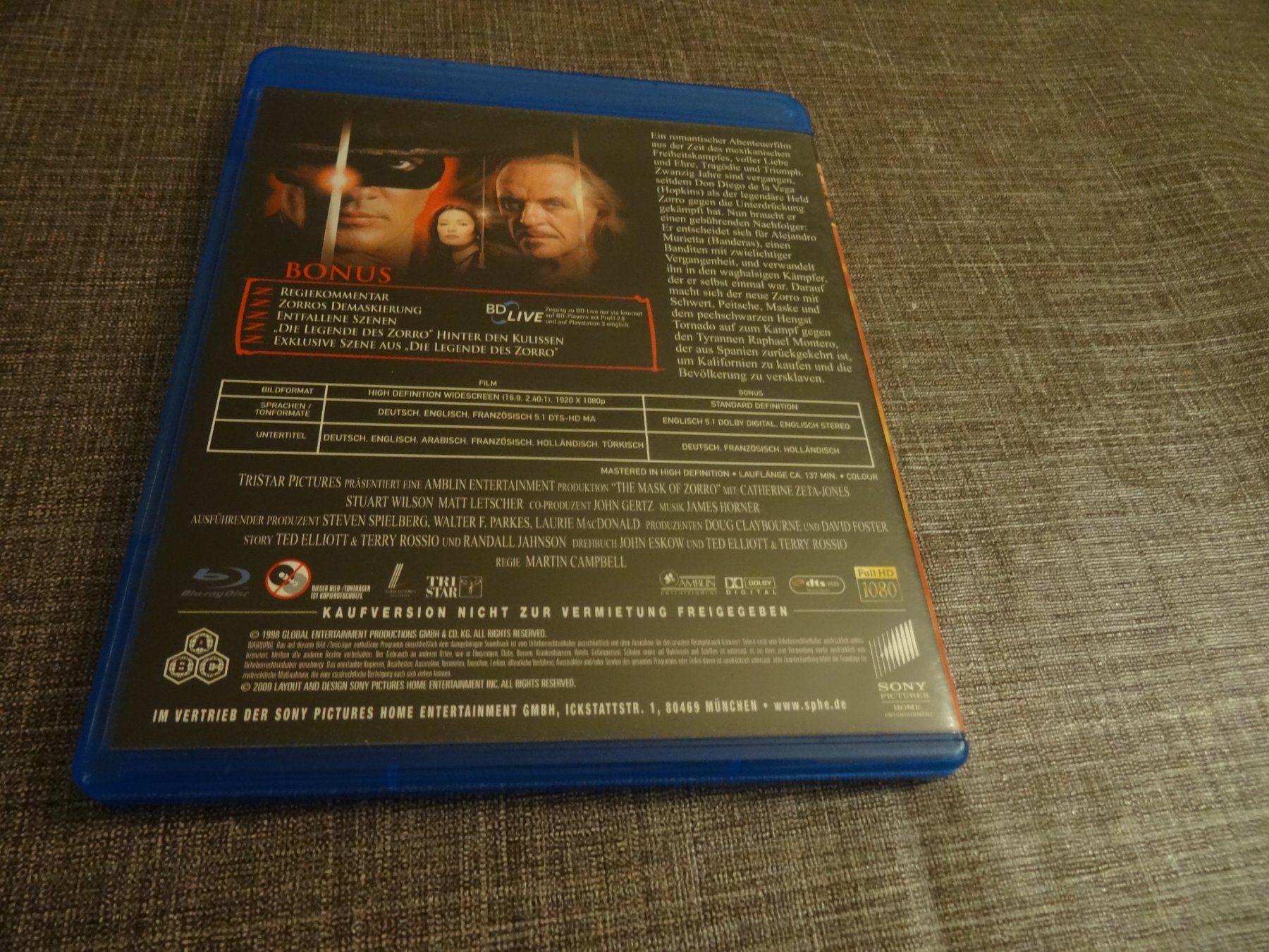 Alle DVDs: Die Maske des Zorro Blu-ray – Gebraucht aus Olten von Disc-Verkauf 2