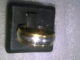 RING EDELSTHAL,,VERSILBERT UND VERGOLDET,,,GLANZIG