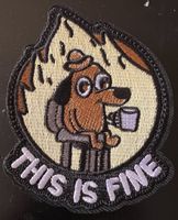 Patch "This is Fine" pour sac, veste, survêtement 🐕🔥☕️ 