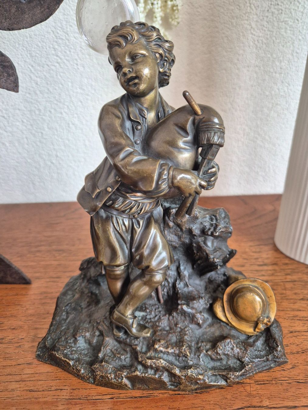 Figuren: Statue bronze XIX ème garçon cornebuse – Gebraucht aus Fully von tameab 1