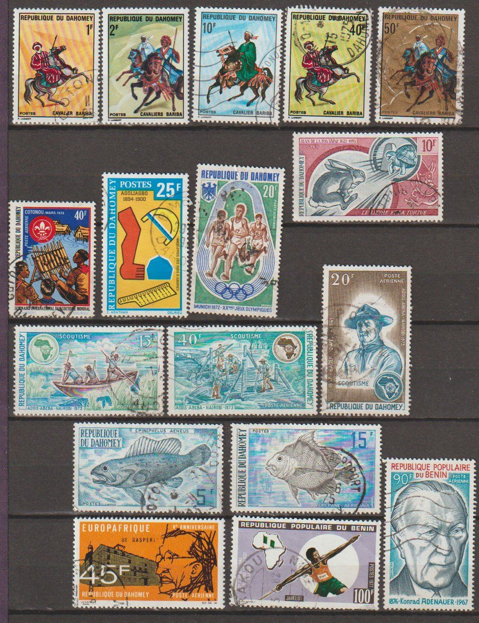 Alle Briefmarken: Dahomey, divers, lots, état varié – Gebraucht aus Crans-Montana von kira56 1
