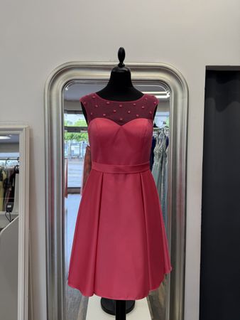Elegantes Cocktailkleid – Himbeere, Größe 36, süß!