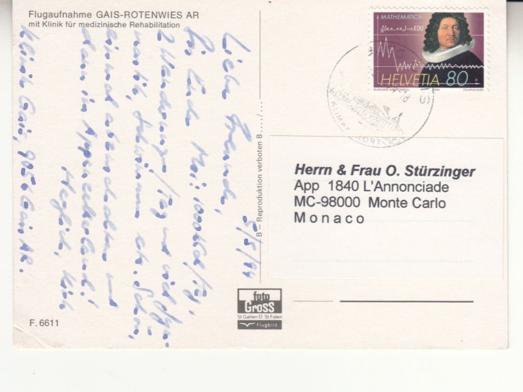 Cartoline postali: Gais Rotenwies 1994 – Usato da Bürglen TG venduto da StampGraf 1