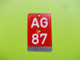 Velonummer / Fahrradnummer AG 87