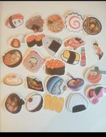 Lot d'autocollants motif cuisine japonaise sushi