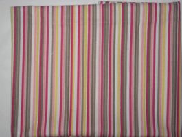 Baumwollstoff pink/gelb/taupe gestr. Reststücke
