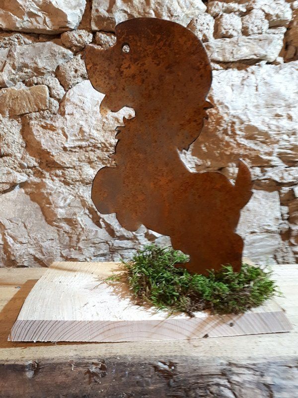 Statuette: Hund mit Männli aus Rostblech – Nuovo (secondo la descrizione) da Lohn SH venduto da Zwierbel