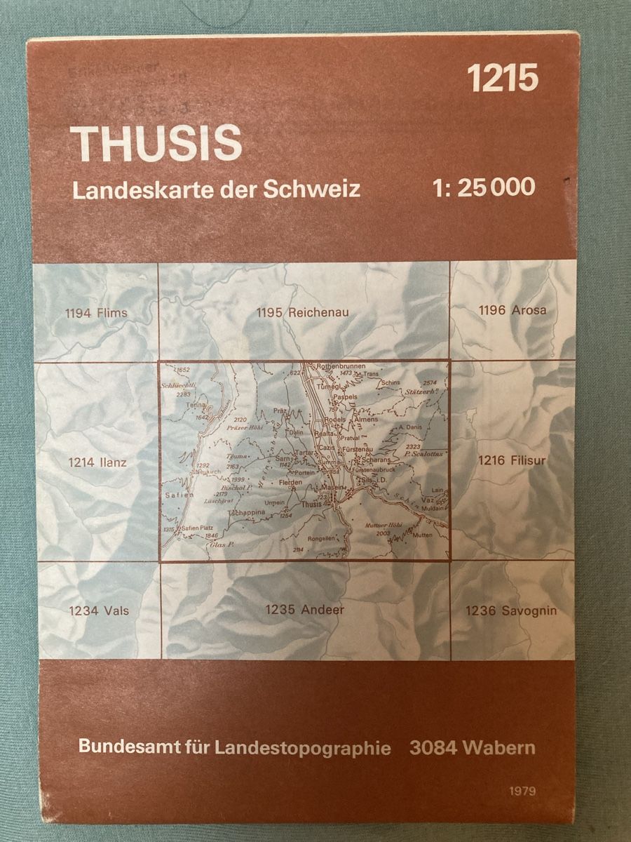 Cartine & Atlanti: Swisstopo - 1:25000 - 1215 - Thusis – Usato da Villeneuve VD venduto da did_pxf2